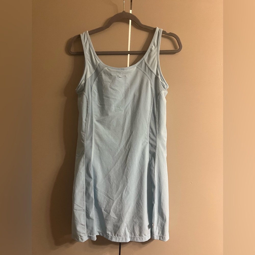 Nike Dri-Fit Light Blue Athletic Dress Size Medium See Through Panels